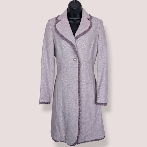 Enjoy Violet Viscose & Wool Knit Coat - Picture 1 of 10